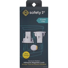 Secure to Explore Adhesive Magnetic Locks Set of 2 Locks with 1 Key White Color