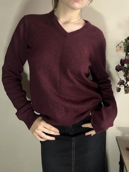 Women Gant Sweater Burgundy Wool S