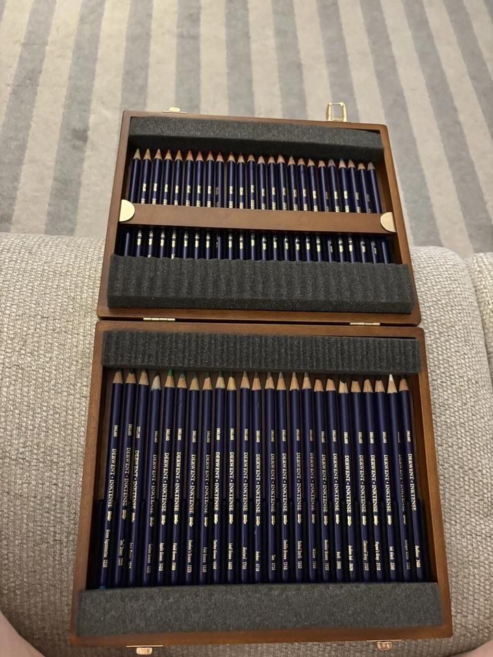 Juego de 48 cajas de madera Derwent Inktense - Lápices de acuarela bellas artes, Inglaterra Foto 2 de 4