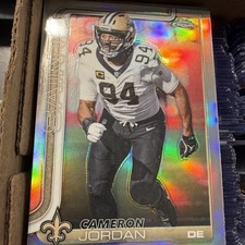 2025 Topps Chrome Cameron Jordan Refractor New Orleans Saints Football #221