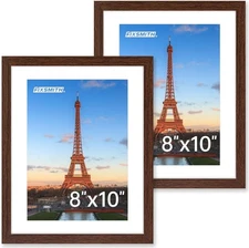 8X10 Picture Frame Brown for Wall Mounting or Tabletop Display, 2 Pack