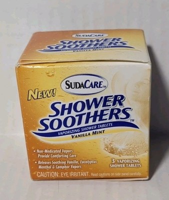 SudaCare Shower Soothers Vaporizing Shower Tablets Vanilla Mint 3 Tablets New