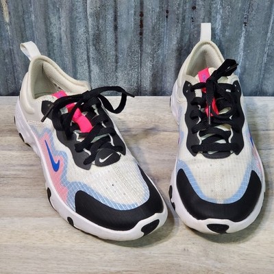 Nike Big Kids Renew Lucent Running Shoes White/ Pink/ Black Cd6906-101 Sz 5.5Y