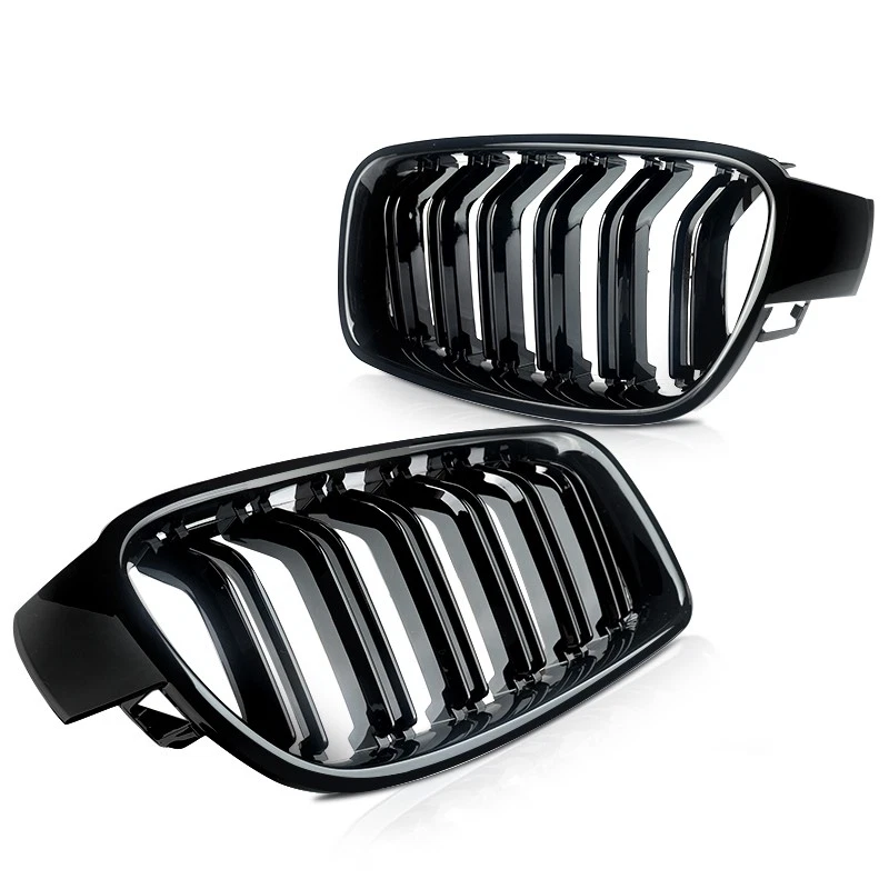 Glossy Black Front Kidney Grilles For BMW 3 Series F30 328i 335i F31 2012-2018 - Imagem 4 de 4