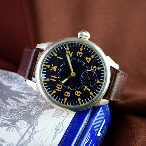 Vintage Swiss Wristwatch Antique Marriage Men's Watch Military Style Serviced - Picture 5 of 12