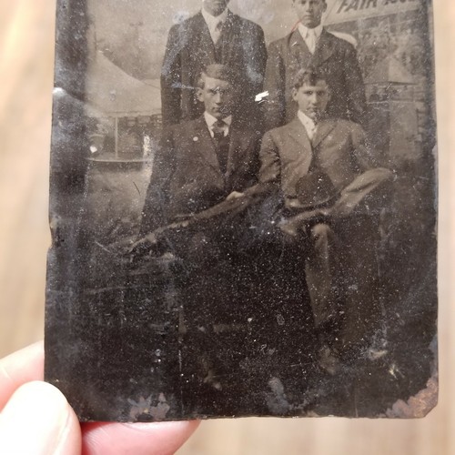 1905 ANTIQUE HEMLOCK NY FAIR 4 MEN TINTYPE PHOTO - Picture 5 of 7