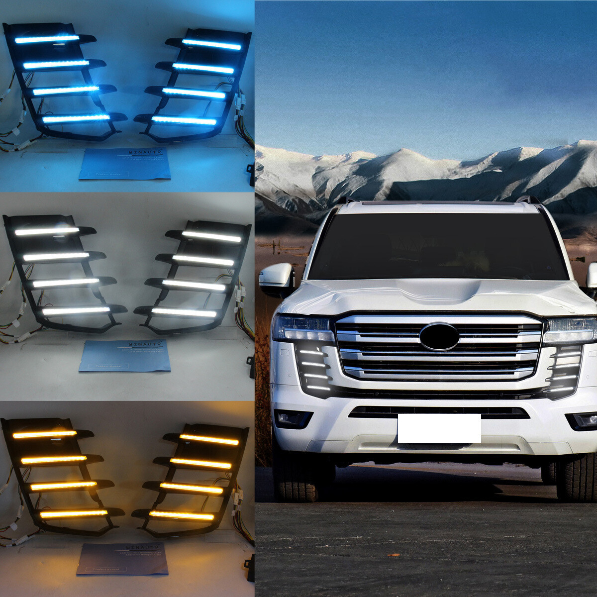 For 2021-2024 Toyota Land Cruiser LC300 Front Grill LED Daytime