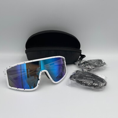 Sports Outdoors Wrap Style Sunglasses Mens Polarized White Speckled Frames