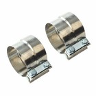 2 PCS 3" Lap Joint Exhaust Band Clamp For Muffler Sleeve Coupler Stainless Steel