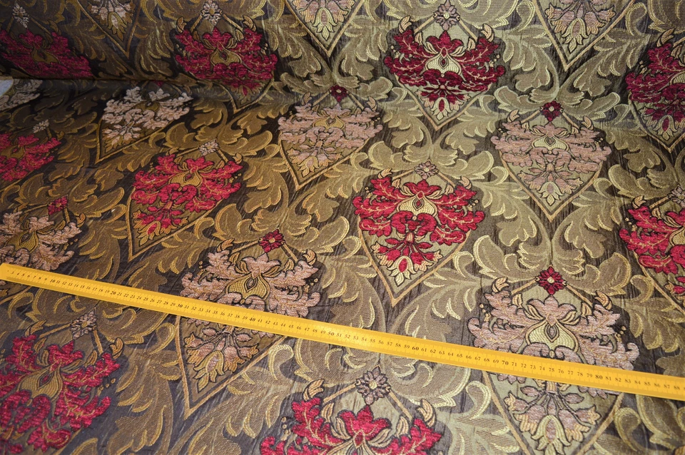 Möbelstoff Bezugsstoff Polsterstoff Meterware Stof Jacquard Ornament Barock Rank