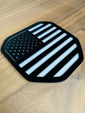 Tailgate Emblem Badge For Dodge Ram 1500 2500 3500 19-21 Black And White Us Flag