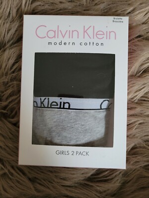 2er Set Calvin Klein Bustier Träger Schwarz grau Mädchen Gr. 104-110 *neu* NP 25