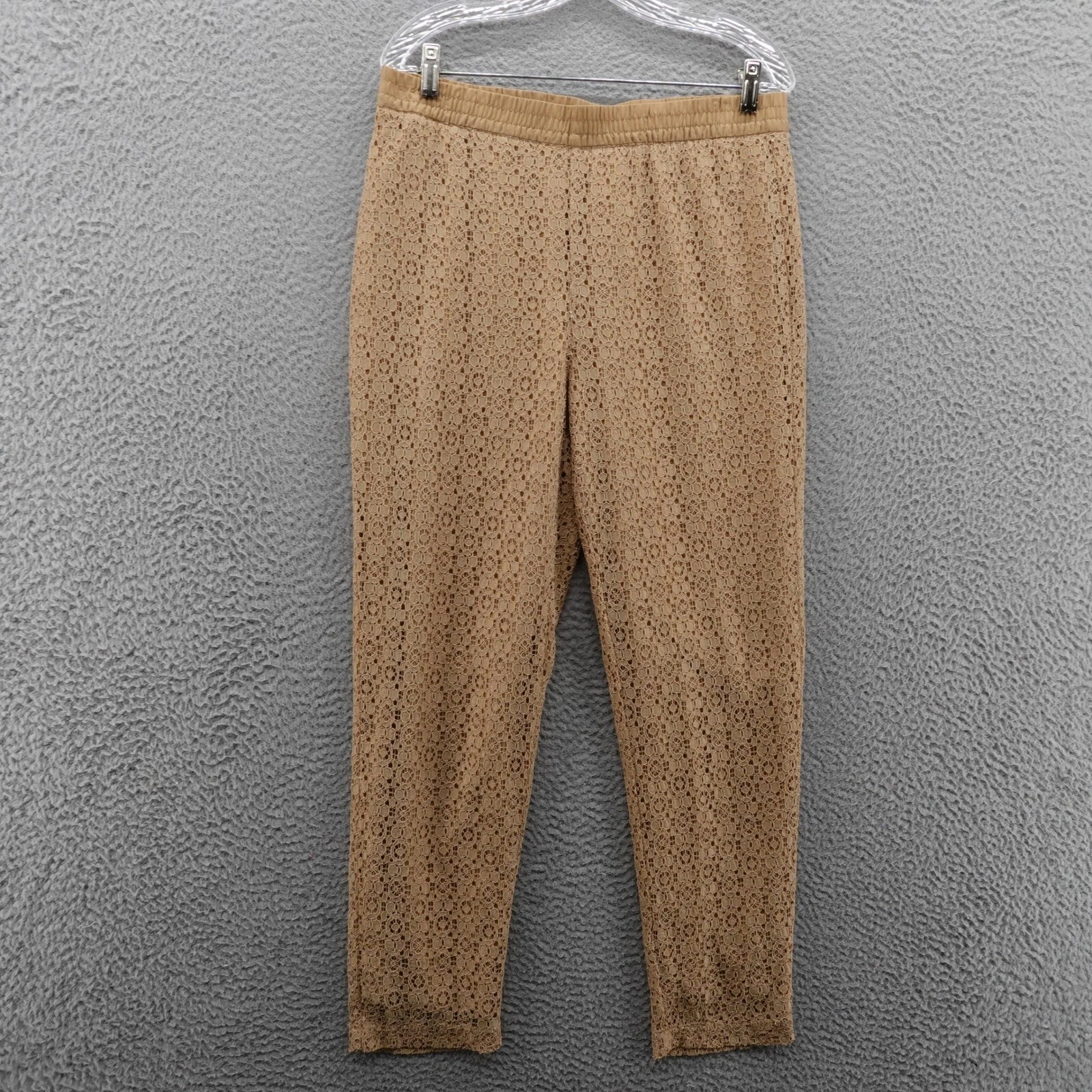 Chicos All Lace Ankle Pants Size 1 US 8 Brown Womens Pull On Lined Romantic