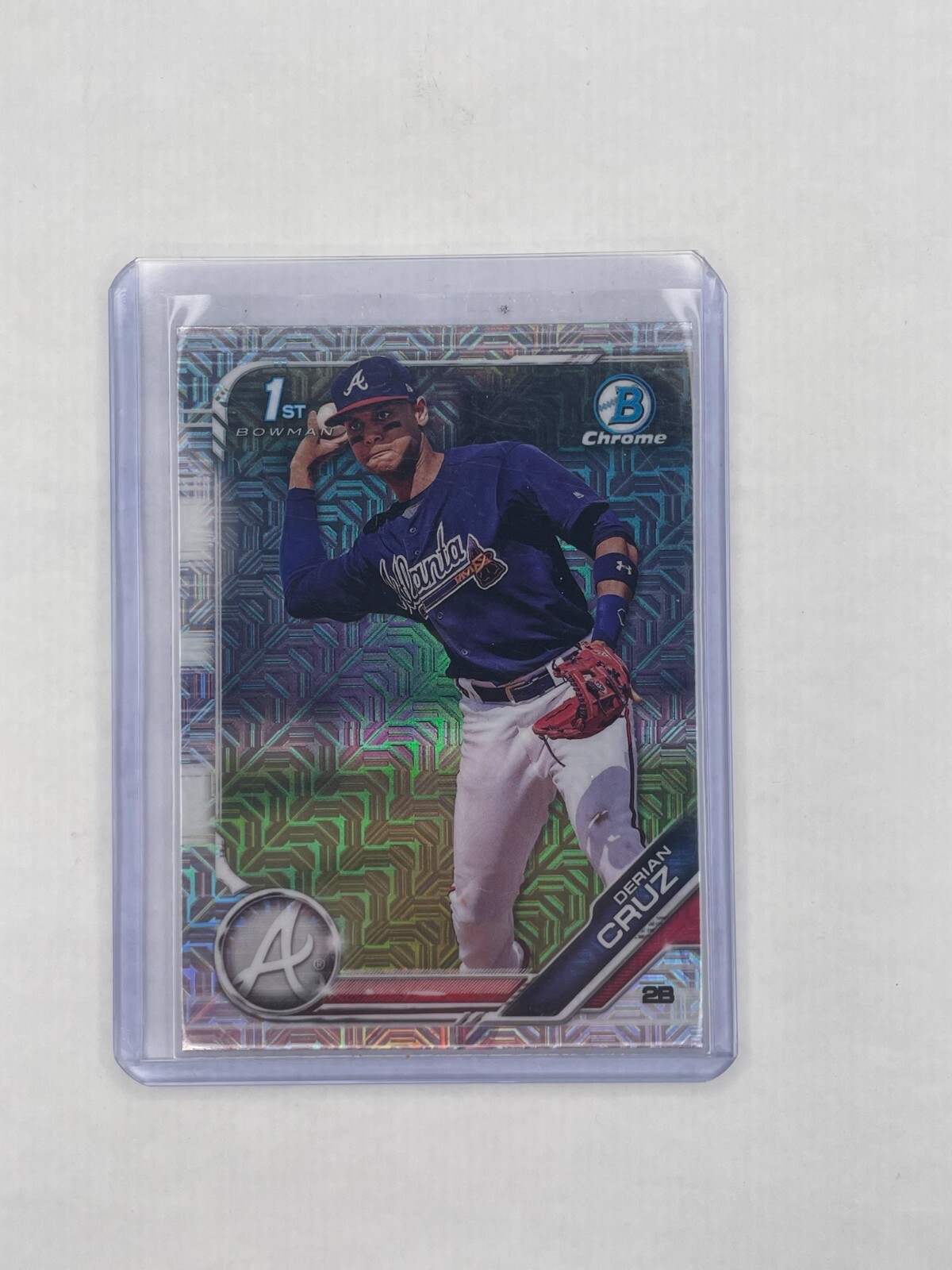 Tarjeta BB única refractor cromado Derian Cruz Bowman Topps 1st Bowman Series