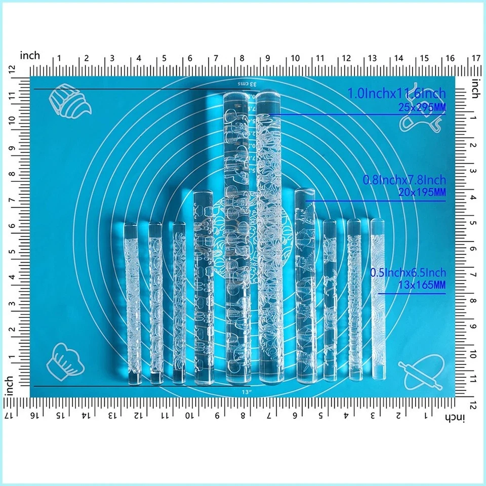 Rolling Pins Acrylic Star Pattern Decorating Tool Baking Dough Embossing Rollers - Image 4 of 4
