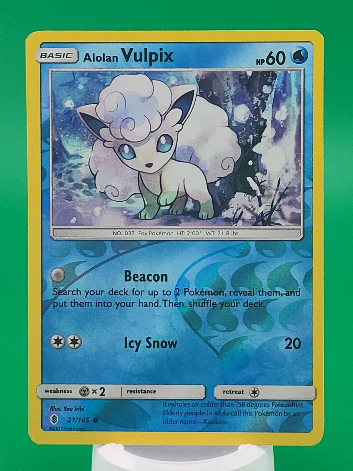 Alolan Vulpix 21/145 TCG Pokemon Guardians Rising Reverse Holo Card