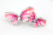 Pink Alluring Butterfly Austrian Rhinestone Crystal Hair Barrette Clip