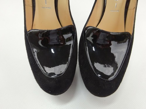 Scarpe dama CASADEI plateau décolleté camoscio pelle verniciata Italy taglia 35,5 (US5,5) come nuove - Foto 6 di 12