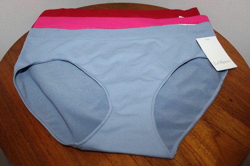 LE MYSTERE SEAMLESS COMFORT HIPSTERS SET OF 3 CHERRY PINK DAIQ WEDGEWOOD SIZE XL