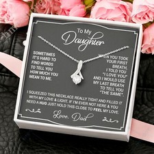 Gifts For Daughter Necklace Alluring CZ Father To Daughter Jewelry Dad Loves You