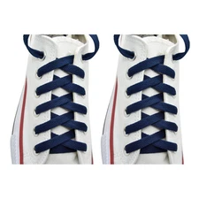2 Pairs Flat 27,36,45,54,63" Athletic Sports Sneaker Navy Blue Shoelace Strings 