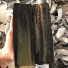 4Pcs Natural Water Buffalo Horn Flat Blank Plate Spacer Crafts Chips DIY