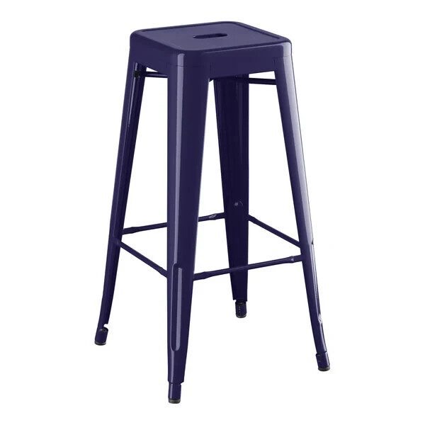 30'' High Backless Sapphire Metal Restaurant Barstool For Indoor