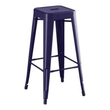 30'' High Backless Sapphire Metal Restaurant Barstool For Indoor or Outdoor Use