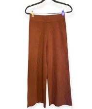 Elodie Brown ribbed Pants Wide Leg Size Small