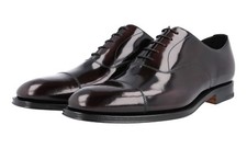 PRADA Gloss Polished Oxford Cap Toe Dress Shoes - Burgundy NEW -  US 8.5 EU 41,5
