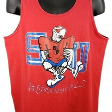 Vintage SU Eagles Intramurals Tank Top Mens Size XL Red 80s Made In USA