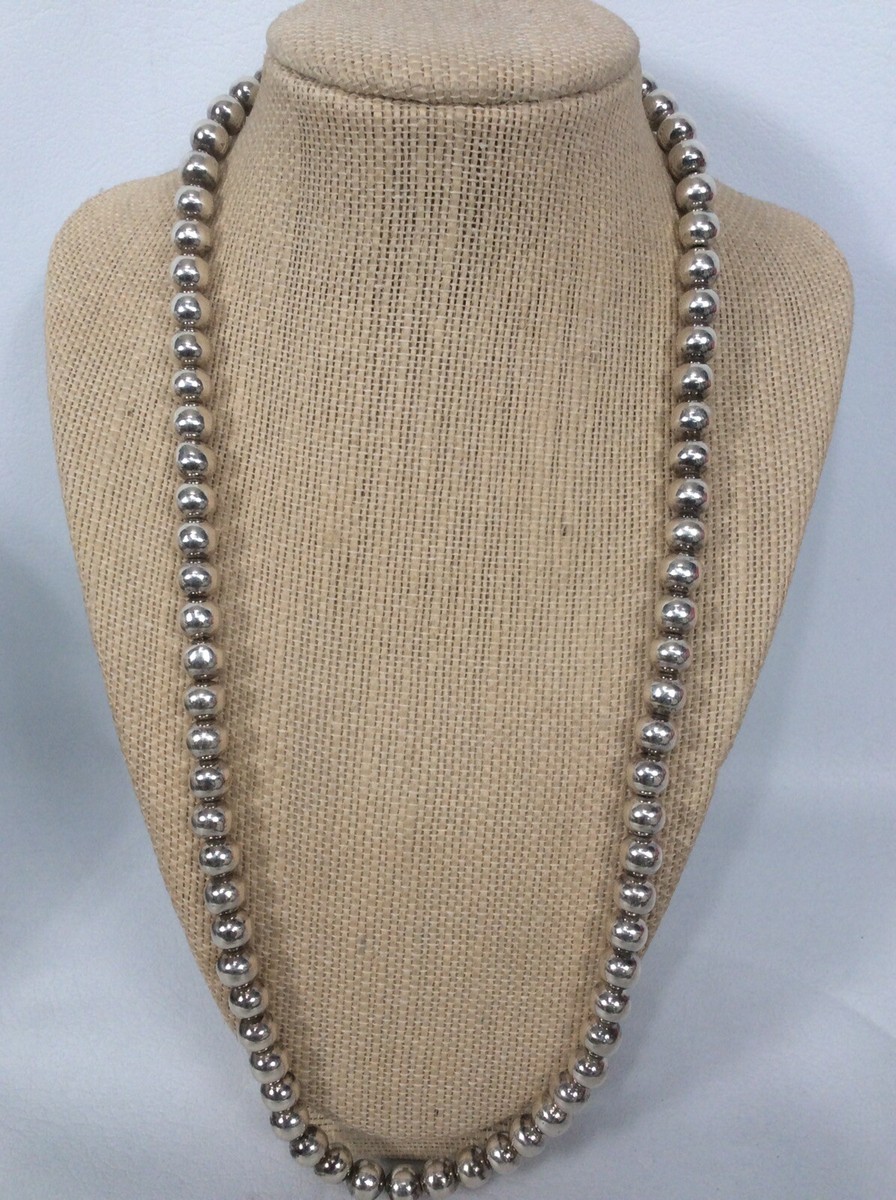 アクセサリー vintage silver925 beads chain necklace Beautiful vtg Taxco Mexico sterling silver 925 beads