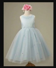 NEW Flower Girl Easter Wedding party Dress light blue tulle 2 4 6 10 CLOSEOUT