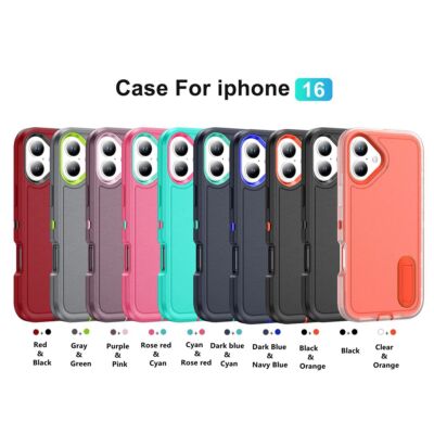 For iPhone 16 15 14 13 Pro Max Rugged Case Heavy Duty Hybrid Protection Stand