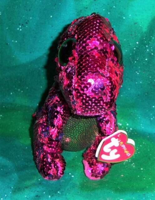 Ty Ty36431 Stompy Dinosaur Sequin Flippable PinkPurple 10cm for sale online