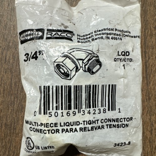 Conector hermético Hubbell 3/4"" 90 grados, sin aislamiento 3423-8 - Imagen 2 de 3