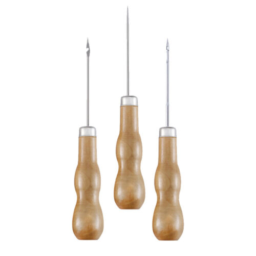 3 Pcs Craft Awls DIY Sewing Prickers Stitcher Handheld Middle Hole - Afbeelding 1 van 12
