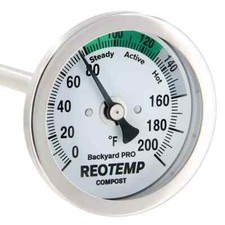 Reotemp 24 Inch Fahrenheit Backyard Pro Compost Thermometer with Digital Comp...