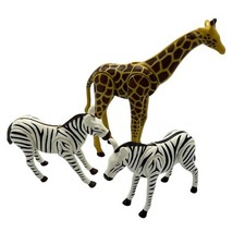 Playmobil Giraffe  Zebra Animal Figures 3226721 Toy Set Brown  White Plastic