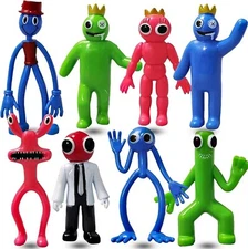 8Pcs Rainbow Friends Action Mini Figures Toy Game Character Doll Blue Monster