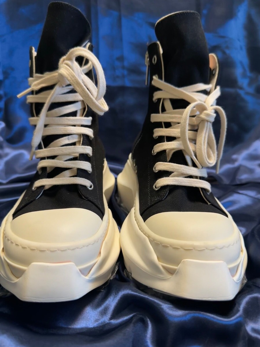 Rick Owens DRKSHDW Abstract High Sneaker Boots Size38.5 Black/Milk
