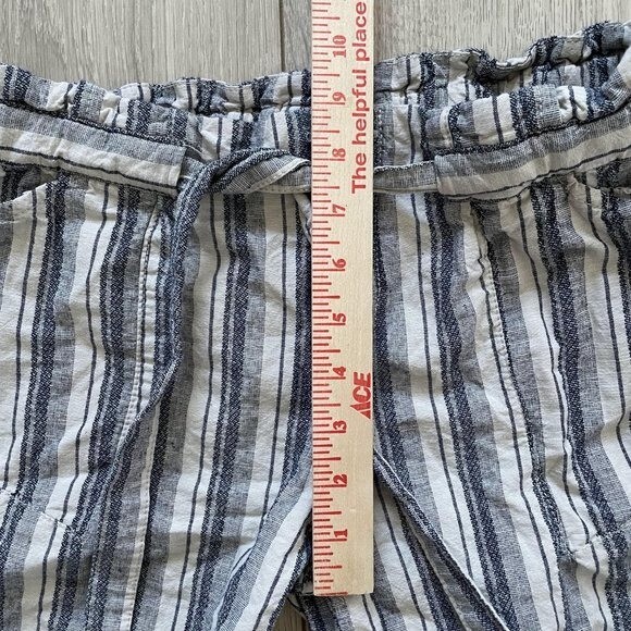 Cali 1850 Striped Paper Bag Waist Pant Women's Blue White Size Large | eBay
