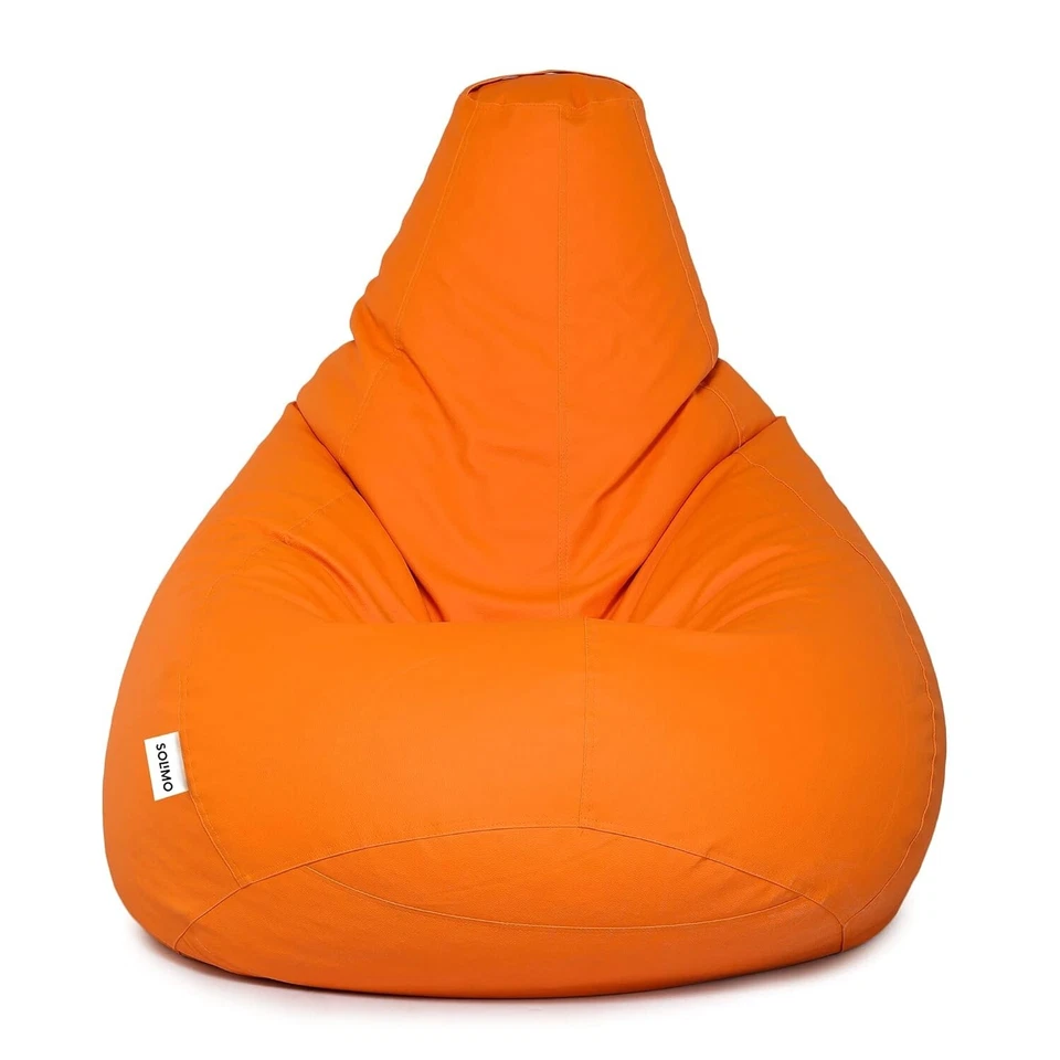 Sitzsack Stuhl Sofa Bezug Rund Kunstleder Größe XXXL (ohne Bohnen) Orange - Bild 3 von 4