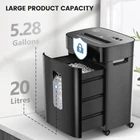 12-Sheet Heavy Duty Paper Shredder for Office, 5.28 Gal Pullout Bin, 60Db Low-No