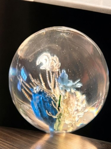Vintage Lucite Botanical Gems Dried Flower Paperweight 1.5" Peeties Creations - 第 1/9 張圖片