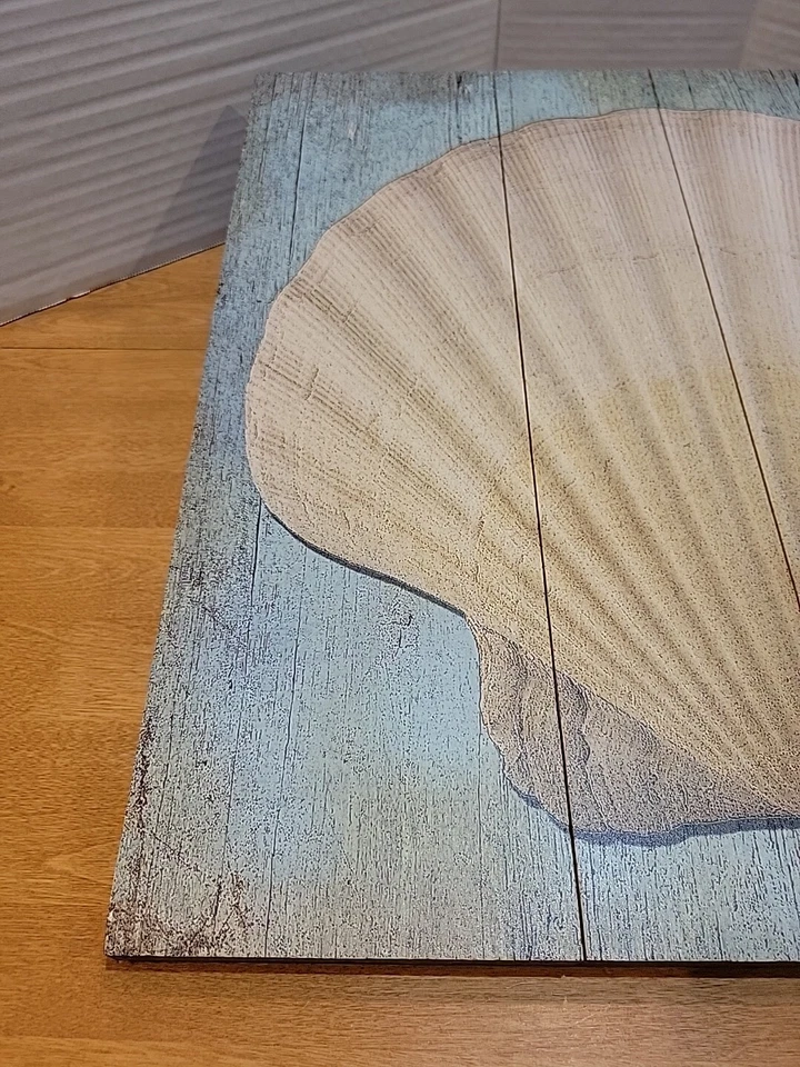 Sea Shell On Barn Board Maine New England Vendedor Propietario Original Playa Costera Foto 2 de 4
