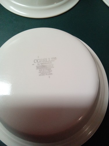 Vtg Corning Corelle Abundance 6 3/4" Cereal Soup Bowls Blue Red Stripe -Set of 6 - Picture 6 of 8