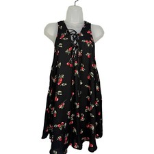 Show Me Your Mumu Black Cherry Printed Tunic Sleeveless Blouse SZ M