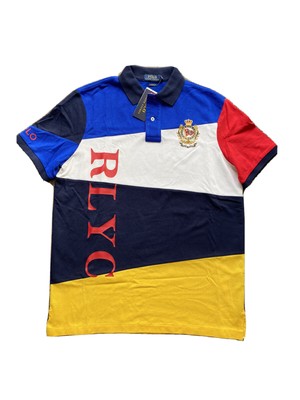 Polo Ralph Lauren RLYC Yacht Club CP RL-93 Color Block Polo Shirt Blue Menâs XXL 888529635411 | eBay