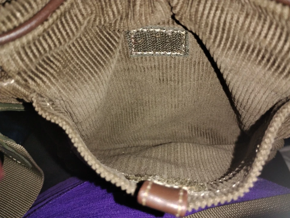 Vintage NINE WEST GREEN CORDUROY CROSSBODY PURSE - Изображение 3 из 4